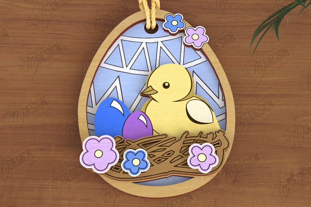 Intra απο ξύλο plywood  Χρώμα wenge 3mm-4mm πάχος - Πασχαλινά Στολίδια | Πασχαλινή κρεμαστή διακόσμηση Δίασταση 6x6 cm INTRAFABR-120421215