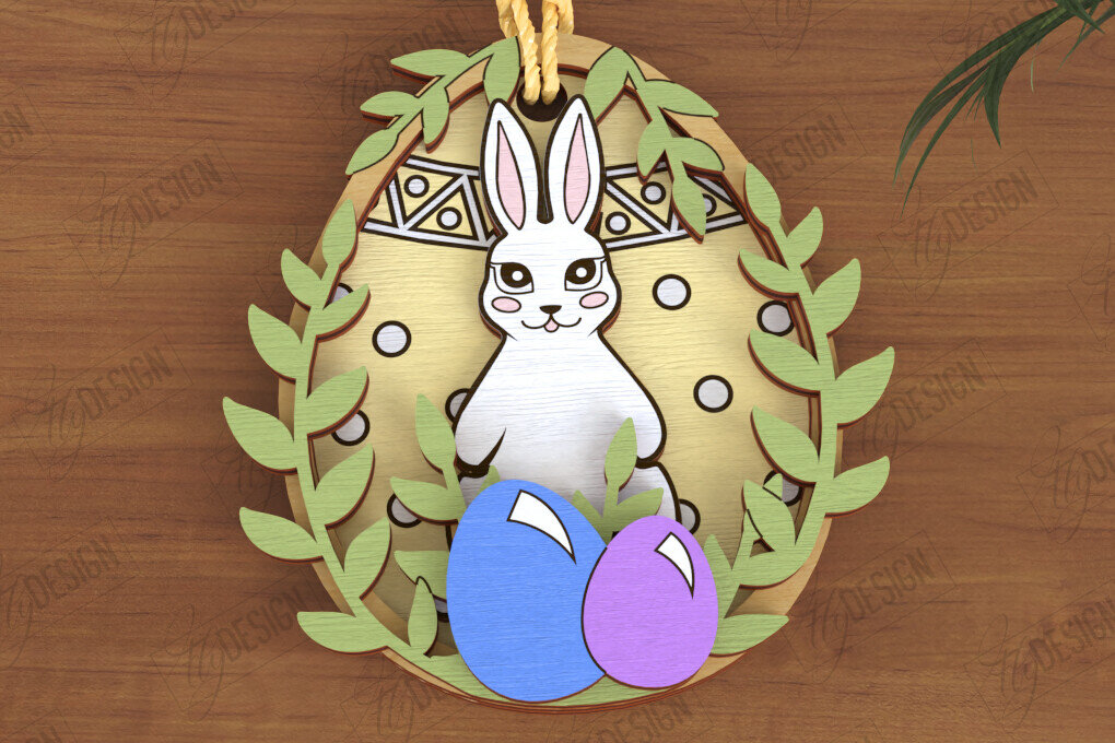 Intra απο ξύλο plywood  Χρώμα wenge 3mm-4mm πάχος - Πασχαλινά Στολίδια | Πασχαλινή κρεμαστή διακόσμηση Δίασταση 6x6 cm INTRAFABR-120421282