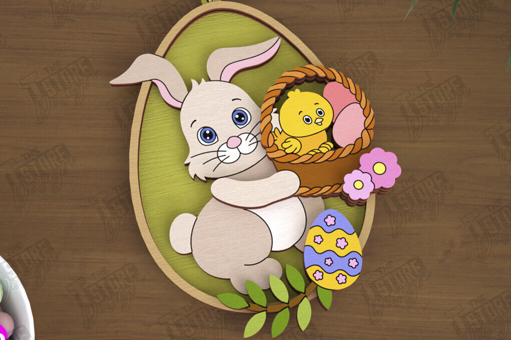 Intra απο ξύλο plywood  Χρώμα wenge 3mm-4mm πάχος - Πασχαλινά Στολίδια | Πασχαλινή κρεμαστή διακόσμηση Δίασταση 6x6 cm INTRAFABR-120421152