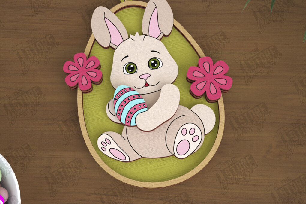 Intra απο ξύλο plywood  Χρώμα wenge 3mm-4mm πάχος - Πασχαλινά Στολίδια | Πασχαλινή κρεμαστή διακόσμηση Δίασταση 6x6 cm INTRAFABR-115665034