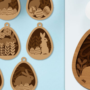 Intra απο ξύλο plywood  Χρώμα wenge 3mm-4mm πάχος - Πασχαλινά στολίδια με στρώσεις Lasercut ΔΕΜΑ Δίασταση 6x6 cm INTRAFABR-92415544 - Image 1