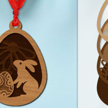 Intra απο ξύλο plywood  Χρώμα wenge 3mm-4mm πάχος - Πασχαλινά στολίδια με στρώσεις Lasercut ΔΕΜΑ Δίασταση 6x6 cm INTRAFABR-92415544 - Image 6