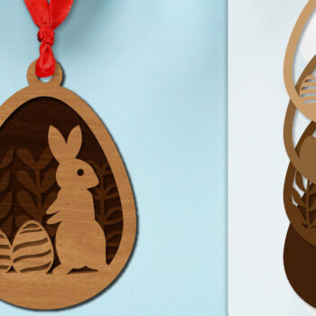 Intra απο ξύλο plywood  Χρώμα wenge 3mm-4mm πάχος - Πασχαλινά στολίδια με στρώσεις Lasercut ΔΕΜΑ Δίασταση 6x6 cm INTRAFABR-92415544 - Image 8