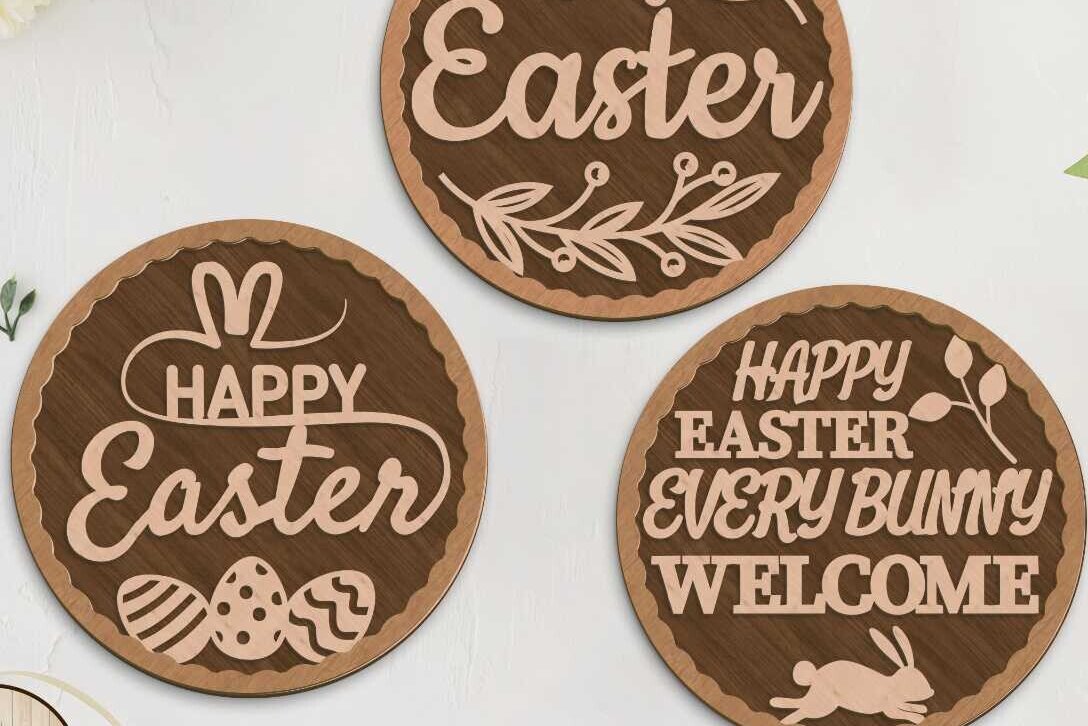 Intra απο ξύλο plywood  Χρώμα wenge 3mm-4mm πάχος - Σετ Πασχαλινά Πάνελ, Διακοσμητικό σε στρώσεις Δίασταση 5x5 cm INTRAFABR-61694943