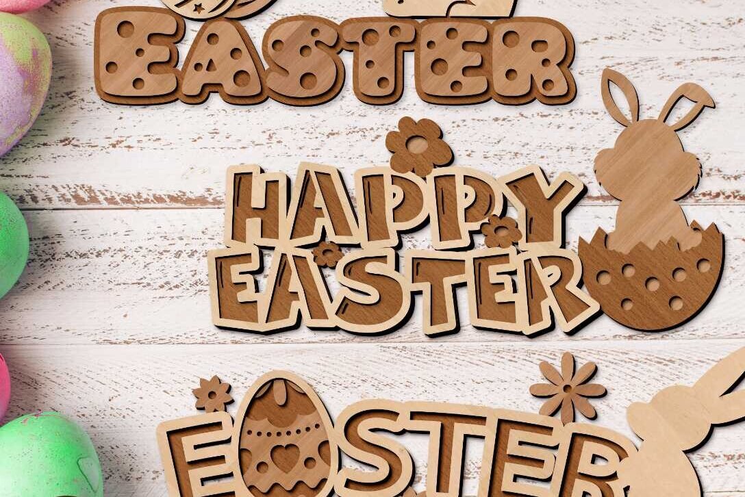 Intra απο ξύλο plywood  Χρώμα wenge 3mm-4mm πάχος - Πασχαλινά πάνελ με λαγουδάκι, ντεκόρ πρότυπο Δίασταση 7x10 cm INTRAFABR-61689762