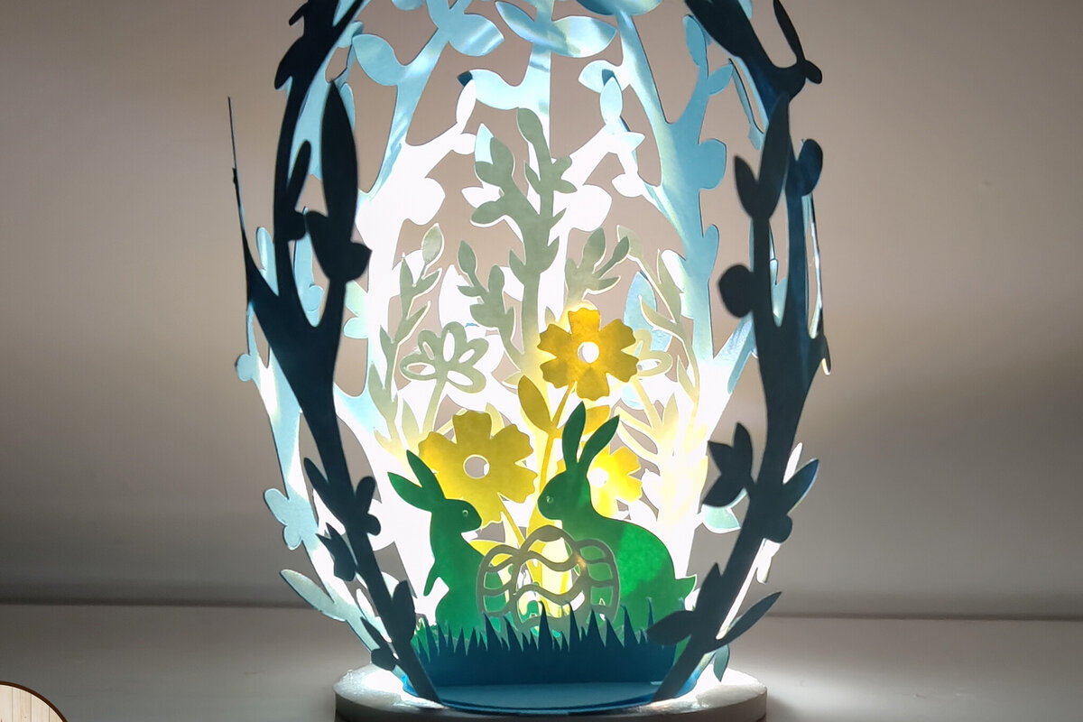 Intra απο ξύλο plywood  Χρώμα wenge 3mm-4mm πάχος - Διακοσμητικό αυγό πασχαλινό χαρτί κομμένο Δίασταση 5x3 cm INTRAFABR-61694564