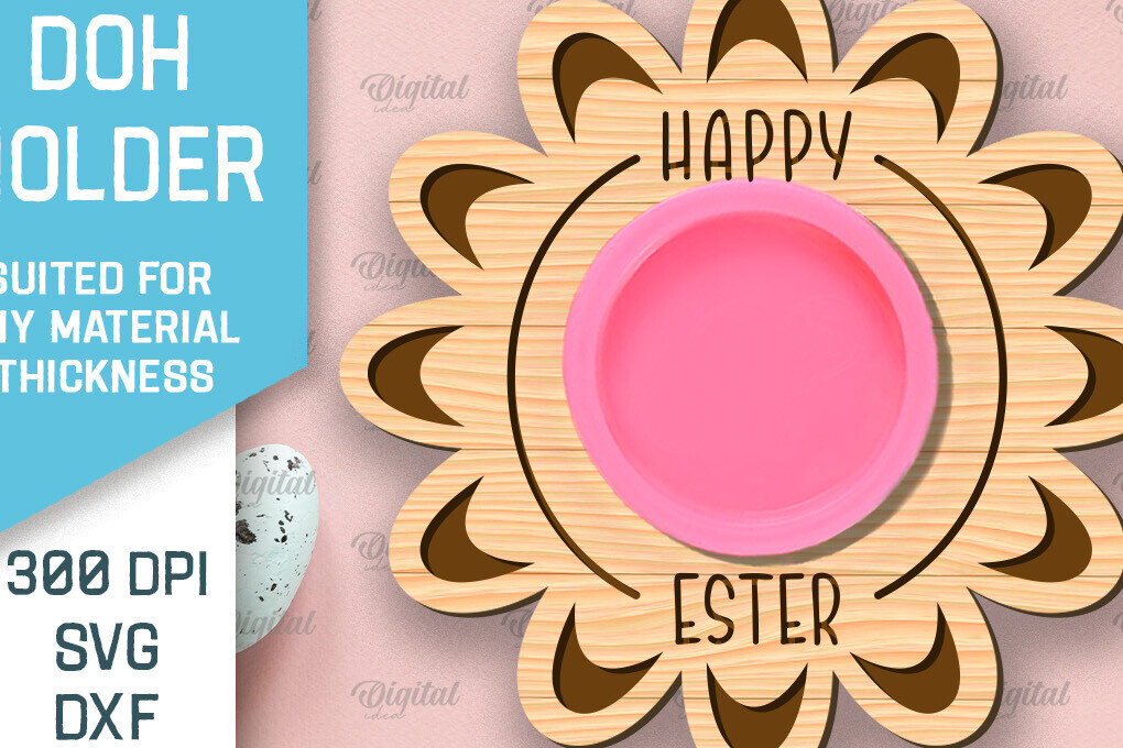 Intra απο ξύλο plywood  Χρώμα wenge 3mm-4mm πάχος - Πασχαλινό παιχνίδι Doh Holder Δίασταση 15x15 cm INTRAFABR-123823867