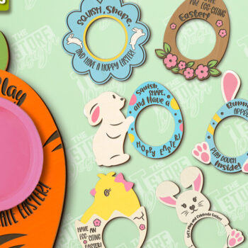 Intra απο ξύλο plywood  Χρώμα wenge 3mm-4mm πάχος - Πασχαλινό Πακέτο Δωροκάρτας Ζύμης |CNC Δίασταση 15x15 cm INTRAFABR-98523105 - Image 1