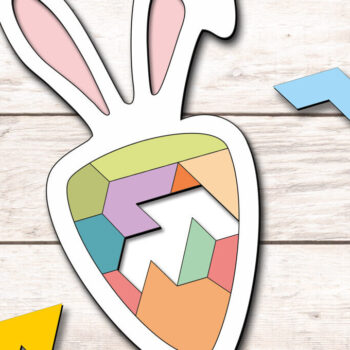 Intra απο ξύλο plywood  Χρώμα wenge 3mm-4mm πάχος - Πασχαλινό παζλ Bunny Carrot Kid Child Δίασταση 15x15 cm INTRAFABR-98691434 - Image 2