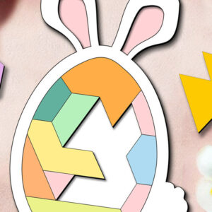 Intra απο ξύλο plywood  Χρώμα wenge 3mm-4mm πάχος - Πασχαλινό παζλ Bunny Kid Παιδικό παιχνίδι Δίασταση 15x15 cm INTRAFABR-98691426