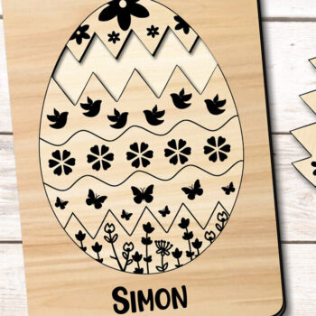 Intra απο ξύλο plywood  Χρώμα wenge 3mm-4mm πάχος - Πασχαλινό παζλ Egg Eggraved Kid Child Δίασταση 15x15 cm INTRAFABR-102056205 - Image 3