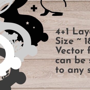 Intra απο ξύλο plywood  Χρώμα wenge 3mm-4mm πάχος - Πασχαλινή διακόσμηση κουνελιού, 3D Layered , Dxf Δίασταση 30x20 cm INTRAFABR-84747349 - Image 3