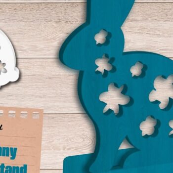 Intra απο ξύλο plywood  Χρώμα wenge 3mm-4mm πάχος - Πασχαλινή διακόσμηση κουνελιών, 3D Layered Δίασταση 30x20 cm INTRAFABR-84746149 - Image 1