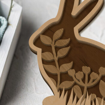 Intra απο ξύλο plywood Χρώμα wenge 3mm-4mm πάχος - Πασχαλινό κουνέλι διακοσμητικό κοπής με λέιζερ Δίασταση 4x7 cm INTRAFABR-84746156 - Image 3