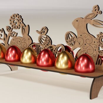 Intra απο ξύλο plywood  Χρώμα wenge 3mm-4mm πάχος - κοπής με λέιζερ θήκη πασχαλινών αυγών κουνελιού Δίασταση 112x280 cm INTRAFABR-84746240 - Image 3