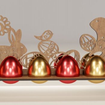 Intra απο ξύλο plywood  Χρώμα wenge 3mm-4mm πάχος - κοπής με λέιζερ θήκη πασχαλινών αυγών κουνελιού Δίασταση 112x280 cm INTRAFABR-84746240 - Image 6