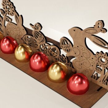 Intra απο ξύλο plywood  Χρώμα wenge 3mm-4mm πάχος - κοπής με λέιζερ θήκη πασχαλινών αυγών κουνελιού Δίασταση 112x280 cm INTRAFABR-84746240 - Image 9