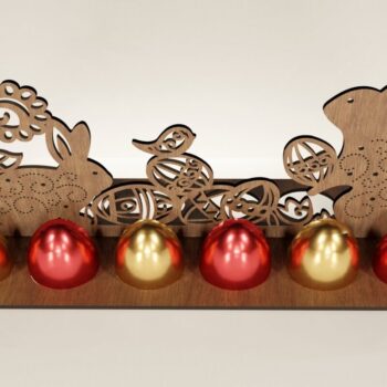 Intra απο ξύλο plywood  Χρώμα wenge 3mm-4mm πάχος - κοπής με λέιζερ θήκη πασχαλινών αυγών κουνελιού Δίασταση 112x280 cm INTRAFABR-84746240 - Image 10