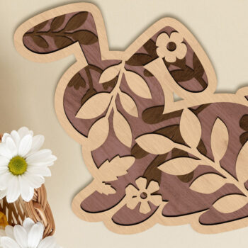 Intra απο ξύλο plywood  Χρώμα wenge 3mm-4mm πάχος - Πρότυπο διακόσμησης σπιτιού πασχαλινών κουνελιών Δίασταση 5x5 cm INTRAFABR-84746251 - Image 2