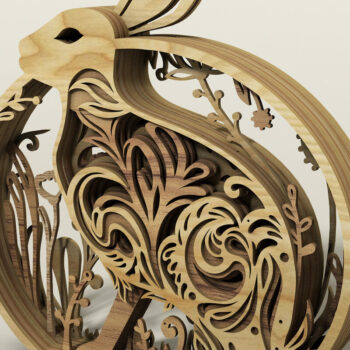 Intra απο ξύλο plywood Χρώμα wenge 3mm-4mm πάχος - ΠΑΣΧΑΛΙΝΟ ΚΟΥΝΕΛΙ Ξύλο λαγουδάκι με Δίασταση 11x11 cm INTRAFABR-84746259 - Image 3