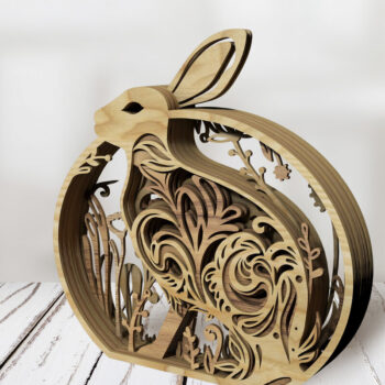 Intra απο ξύλο plywood Χρώμα wenge 3mm-4mm πάχος - ΠΑΣΧΑΛΙΝΟ ΚΟΥΝΕΛΙ Ξύλο λαγουδάκι με Δίασταση 11x11 cm INTRAFABR-84746259 - Image 7