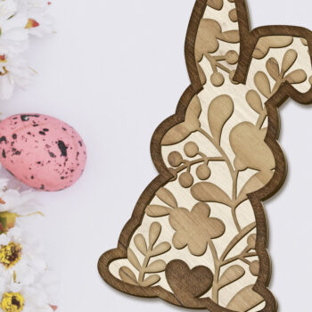 Intra απο ξύλο plywood Χρώμα wenge 3mm-4mm πάχος - Πασχαλινό κουνέλι σε στρώσεις πρότυπο, κομμένο Δίασταση 34x7 cm INTRAFABR-89436107 - Image 1