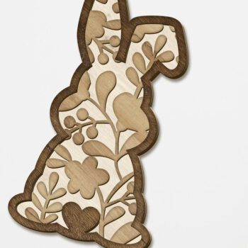 Intra απο ξύλο plywood Χρώμα wenge 3mm-4mm πάχος - Πασχαλινό κουνέλι σε στρώσεις πρότυπο, κομμένο Δίασταση 34x7 cm INTRAFABR-89436107 - Image 2