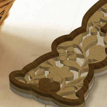 Intra απο ξύλο plywood Χρώμα wenge 3mm-4mm πάχος - Πασχαλινό κουνέλι σε στρώσεις πρότυπο, κομμένο Δίασταση 34x7 cm INTRAFABR-89436107 - Image 3