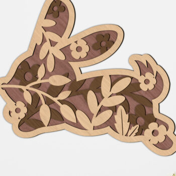 Intra απο ξύλο plywood Χρώμα wenge 3mm-4mm πάχος - Πασχαλινό κουνέλι πολυεπίπεδη διακόσμηση σπιτιού Δίασταση 5x5 cm INTRAFABR-44972071 - Image 1