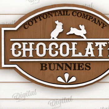 Intra απο ξύλο plywood  Χρώμα wenge 3mm-4mm πάχος - Πασχαλινή ρετρό πινακίδα . Σπίτι του Πάσχα Δίασταση 15x15 cm INTRAFABR-105281755 - Image 1