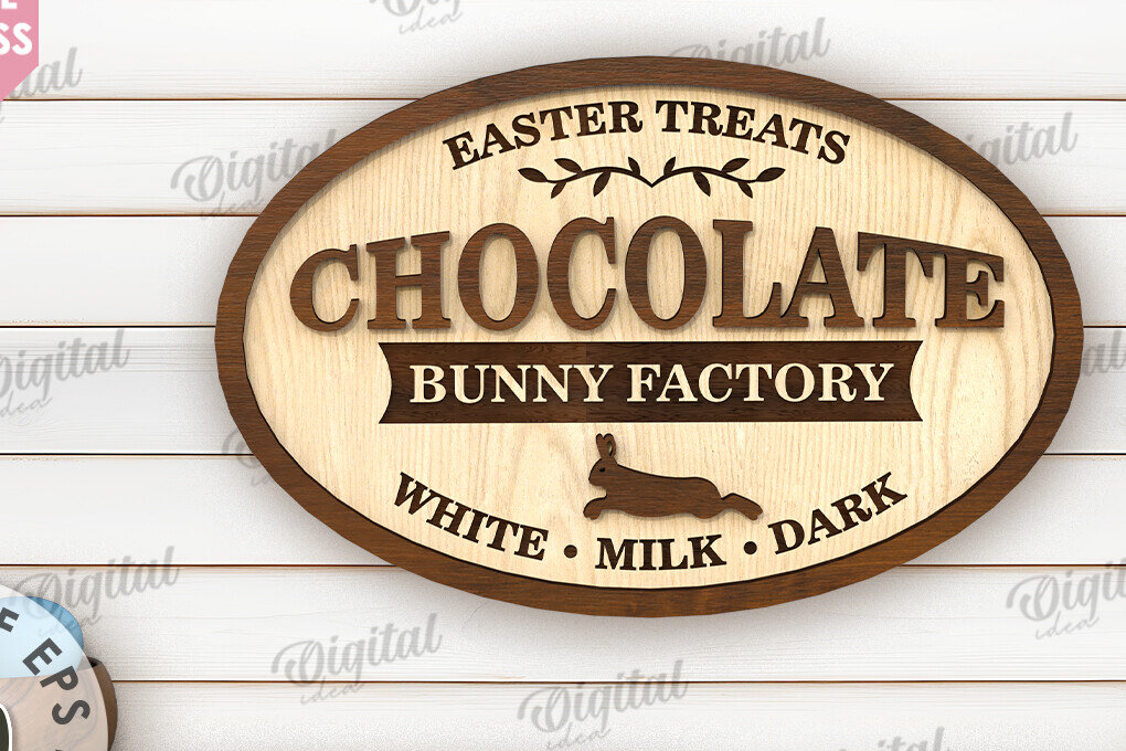 Intra απο ξύλο plywood  Χρώμα wenge 3mm-4mm πάχος - Πασχαλινή ρετρό πινακίδα . Σπίτι του Πάσχα Δίασταση 15x15 cm INTRAFABR-105281578