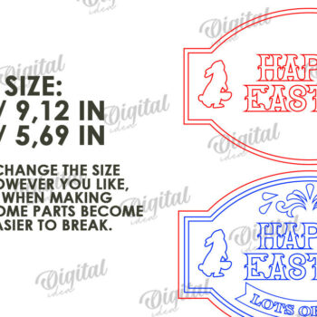 Intra απο ξύλο plywood  Χρώμα wenge 3mm-4mm πάχος - Πασχαλινή ρετρό πινακίδα . Σπίτι του Πάσχα Δίασταση 15x15 cm INTRAFABR-93010839 - Image 2