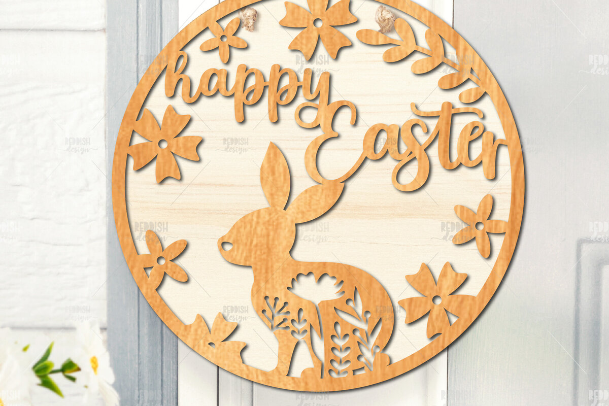 Intra απο ξύλο plywood  Χρώμα wenge 3mm-4mm πάχος - Πασχαλινή στρογγυλή πινακίδα I Πασχαλινή κρεμάστρα πόρτας Δίασταση 15x15 cm INTRAFABR-96218258