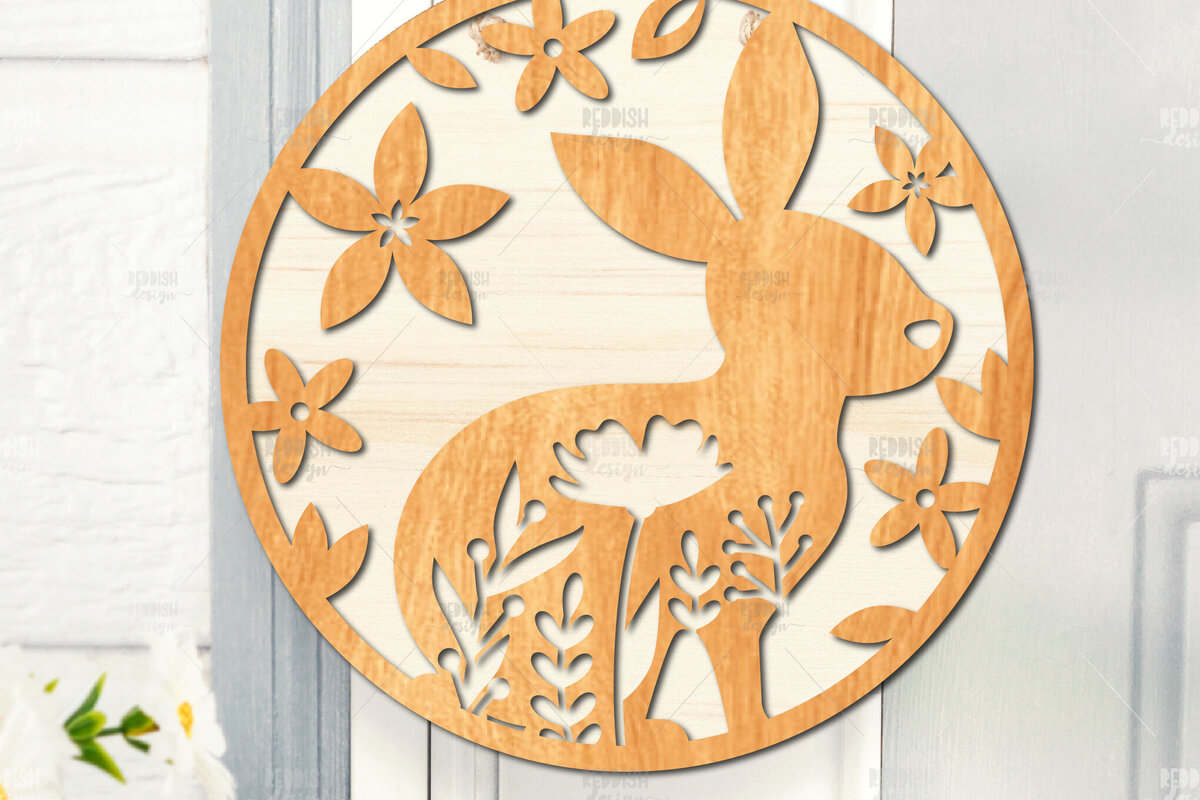 Intra απο ξύλο plywood  Χρώμα wenge 3mm-4mm πάχος - Πασχαλινή στρογγυλή πινακίδα I Πασχαλινή κρεμάστρα πόρτας Δίασταση 15x15 cm INTRAFABR-96218293