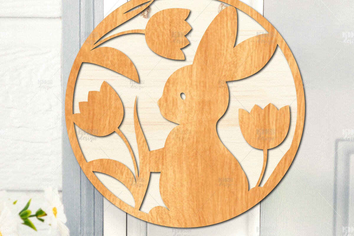 Intra απο ξύλο plywood  Χρώμα wenge 3mm-4mm πάχος - Πασχαλινή στρογγυλή πινακίδα I Πασχαλινή κρεμάστρα πόρτας Δίασταση 15x15 cm INTRAFABR-96218122