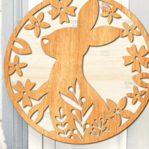 Intra απο ξύλο plywood  Χρώμα wenge 3mm-4mm πάχος - Πασχαλινή στρογγυλή πινακίδα I Πασχαλινή κρεμάστρα πόρτας Δίασταση 15x15 cm INTRAFABR-47679718