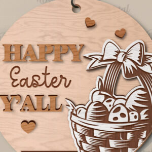 Intra απο ξύλο plywood  Χρώμα wenge 3mm-4mm πάχος - Πασχαλινή στρογγυλή πινακίδα Δίασταση 15x15 cm INTRAFABR-97018278