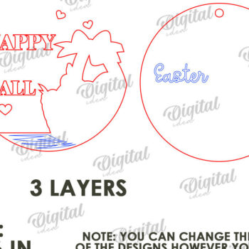 Intra απο ξύλο plywood  Χρώμα wenge 3mm-4mm πάχος - Πασχαλινή στρογγυλή πινακίδα Δίασταση 15x15 cm INTRAFABR-97018278 - Image 2