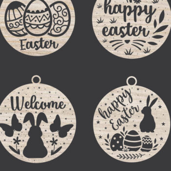 Intra απο ξύλο plywood  Χρώμα wenge 3mm-4mm πάχος - Πασχαλινή στρογγυλή πινακίδα Πακέτο με Δίασταση 30x20 cm INTRAFABR-32327432 - Image 1