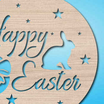 Intra απο ξύλο plywood  Χρώμα wenge 3mm-4mm πάχος - Πασχαλινή στρογγυλή πινακίδα Πακέτο με Δίασταση 15x15 cm INTRAFABR-90435997 - Image 6