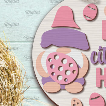 Intra απο ξύλο plywood  Χρώμα wenge 3mm-4mm πάχος - Πασχαλινή Στρογγυλή Πινακίδα . Καλό Πάσχα σημάδι Δίασταση 15x15 cm INTRAFABR-97312299 - Image 1