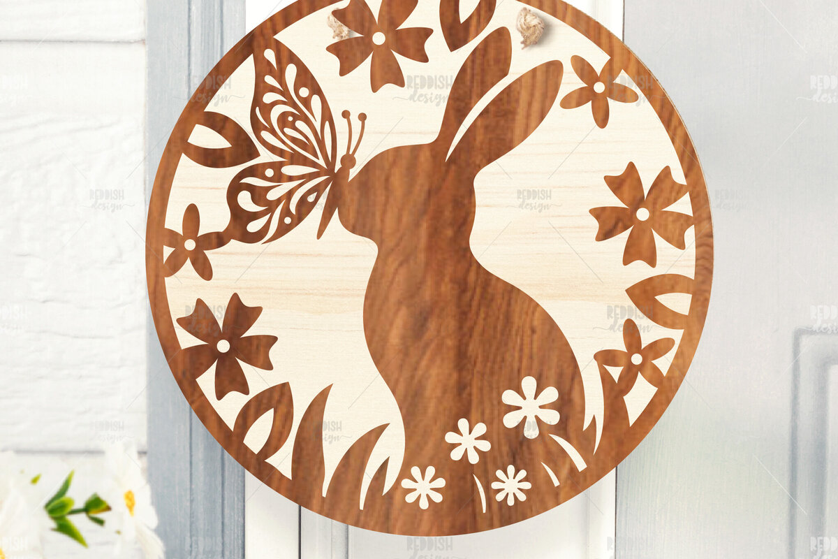 Intra απο ξύλο plywood  Χρώμα wenge 3mm-4mm πάχος - Πασχαλινή Στρογγυλή Πινακίδα Πασχαλινή κρεμάστρα πόρτας Δίασταση 15x15 cm INTRAFABR-122045428