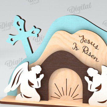 Intra απο ξύλο plywood  Χρώμα wenge 3mm-4mm πάχος - Πασχαλινή Σκηνή Απο. Θρησκευτικό Πάσχα Δίασταση 15x15 cm INTRAFABR-122154064 - Image 1