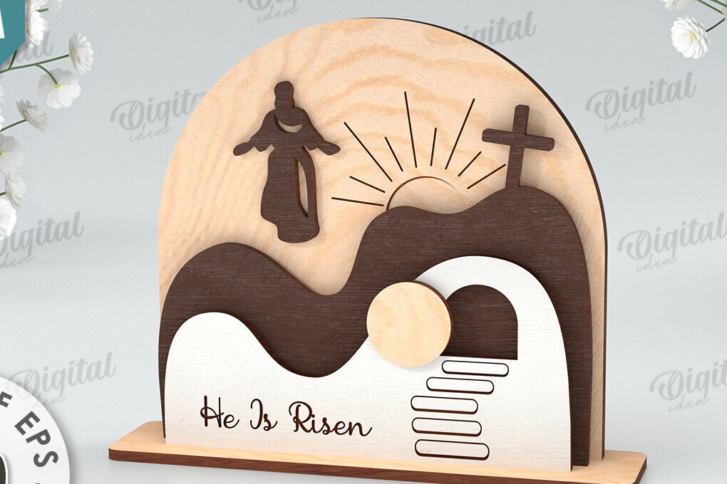 Intra απο ξύλο plywood  Χρώμα wenge 3mm-4mm πάχος - Πασχαλινή Σκηνή Απο. Θρησκευτικό Πάσχα Δίασταση 15x15 cm INTRAFABR-122154075