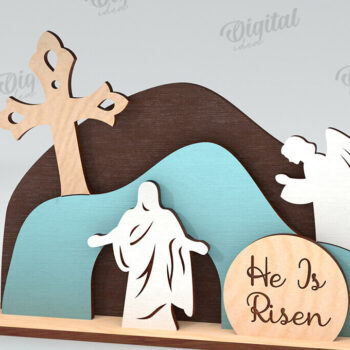 Intra απο ξύλο plywood  Χρώμα wenge 3mm-4mm πάχος - Πασχαλινή Σκηνή Απο. Θρησκευτικό Πάσχα Δίασταση 15x15 cm INTRAFABR-122154081 - Image 1