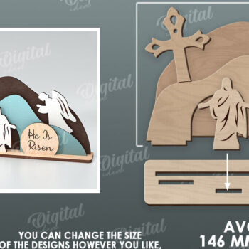 Intra απο ξύλο plywood  Χρώμα wenge 3mm-4mm πάχος - Πασχαλινή Σκηνή Απο. Θρησκευτικό Πάσχα Δίασταση 15x15 cm INTRAFABR-122154081 - Image 2