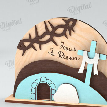 Intra απο ξύλο plywood  Χρώμα wenge 3mm-4mm πάχος - Πασχαλινή Σκηνή Απο. Θρησκευτικό Πάσχα Δίασταση 15x15 cm INTRAFABR-122154014 - Image 1