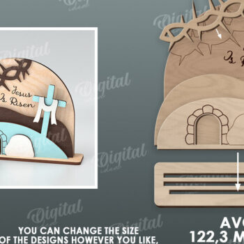 Intra απο ξύλο plywood  Χρώμα wenge 3mm-4mm πάχος - Πασχαλινή Σκηνή Απο. Θρησκευτικό Πάσχα Δίασταση 15x15 cm INTRAFABR-122154014 - Image 2