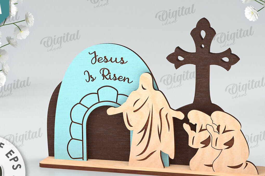 Intra απο ξύλο plywood  Χρώμα wenge 3mm-4mm πάχος - Πασχαλινή Σκηνή Απο. Θρησκευτικό Πάσχα Δίασταση 15x15 cm INTRAFABR-122245710