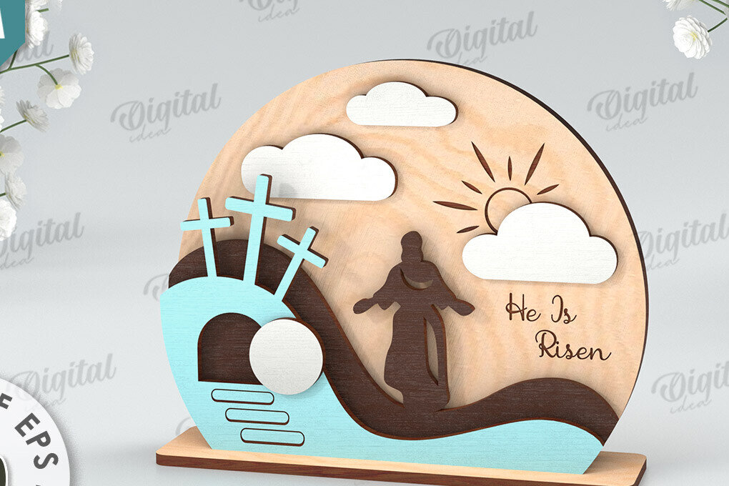 Intra απο ξύλο plywood  Χρώμα wenge 3mm-4mm πάχος - Πασχαλινή Σκηνή Απο. Θρησκευτικό Πάσχα Δίασταση 15x15 cm INTRAFABR-122245719